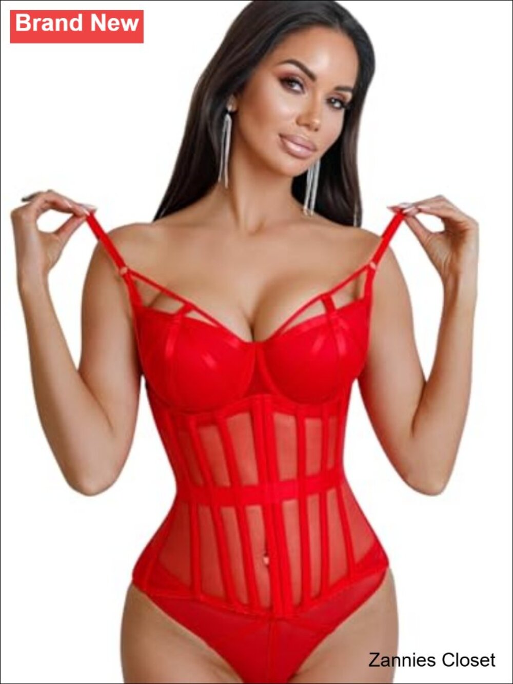 ✨ WS Waist Secrets Mesh Corset Waist Trainer Underbust Lace Up Cincher